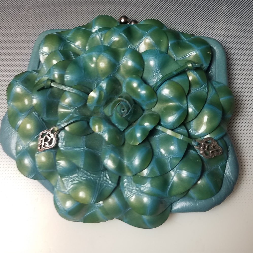 Rare Brighton green turquoise htf coin body purse with Chain